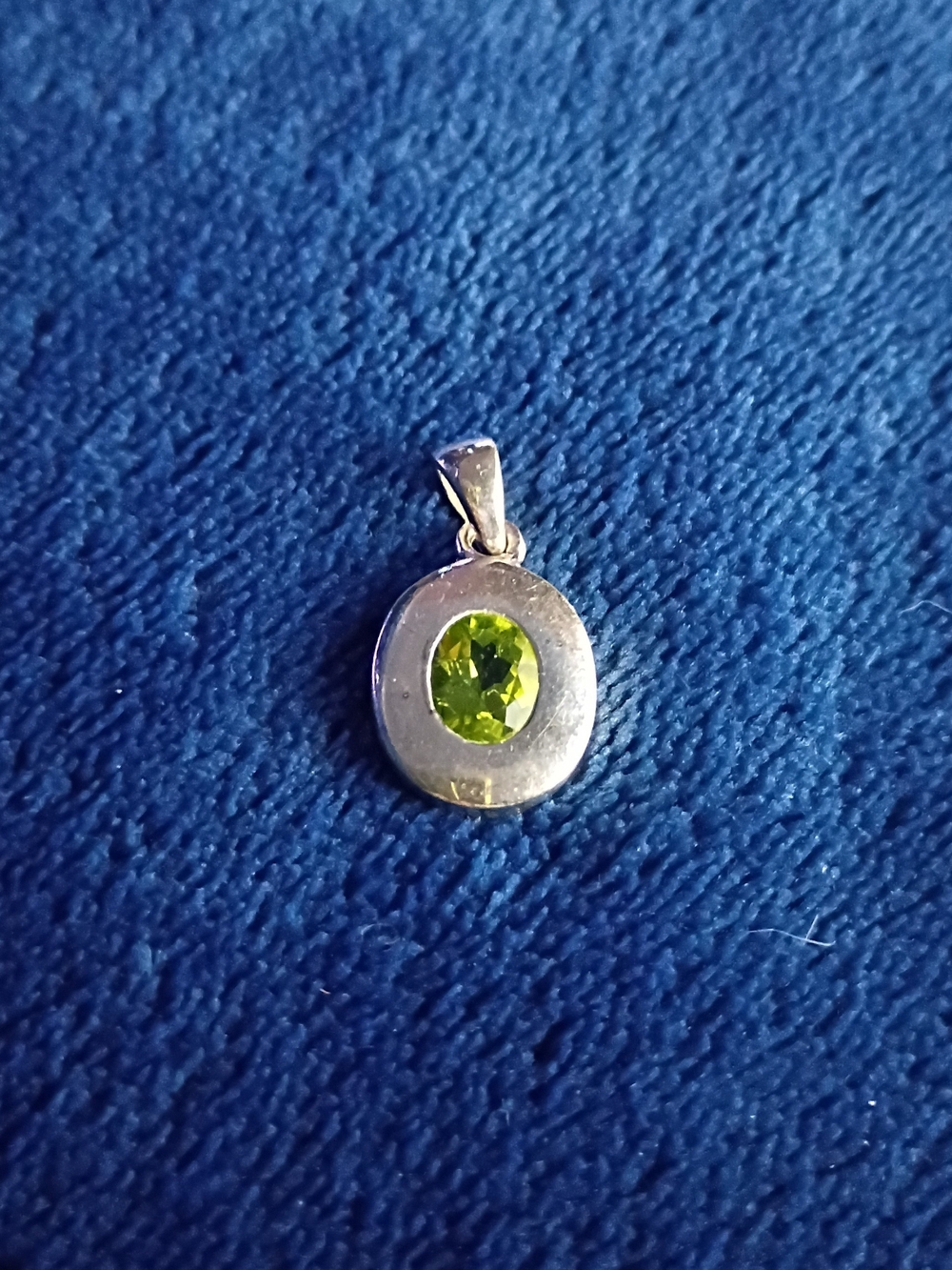 Sterling Silver Pendant with Green Peridot Gemstone